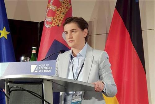 Premijerka Ana Brnabić  na Evropskom forumu “Srbija u EU” FOTO: TANJUG / VLADA REPUBLIKE SRBIJE